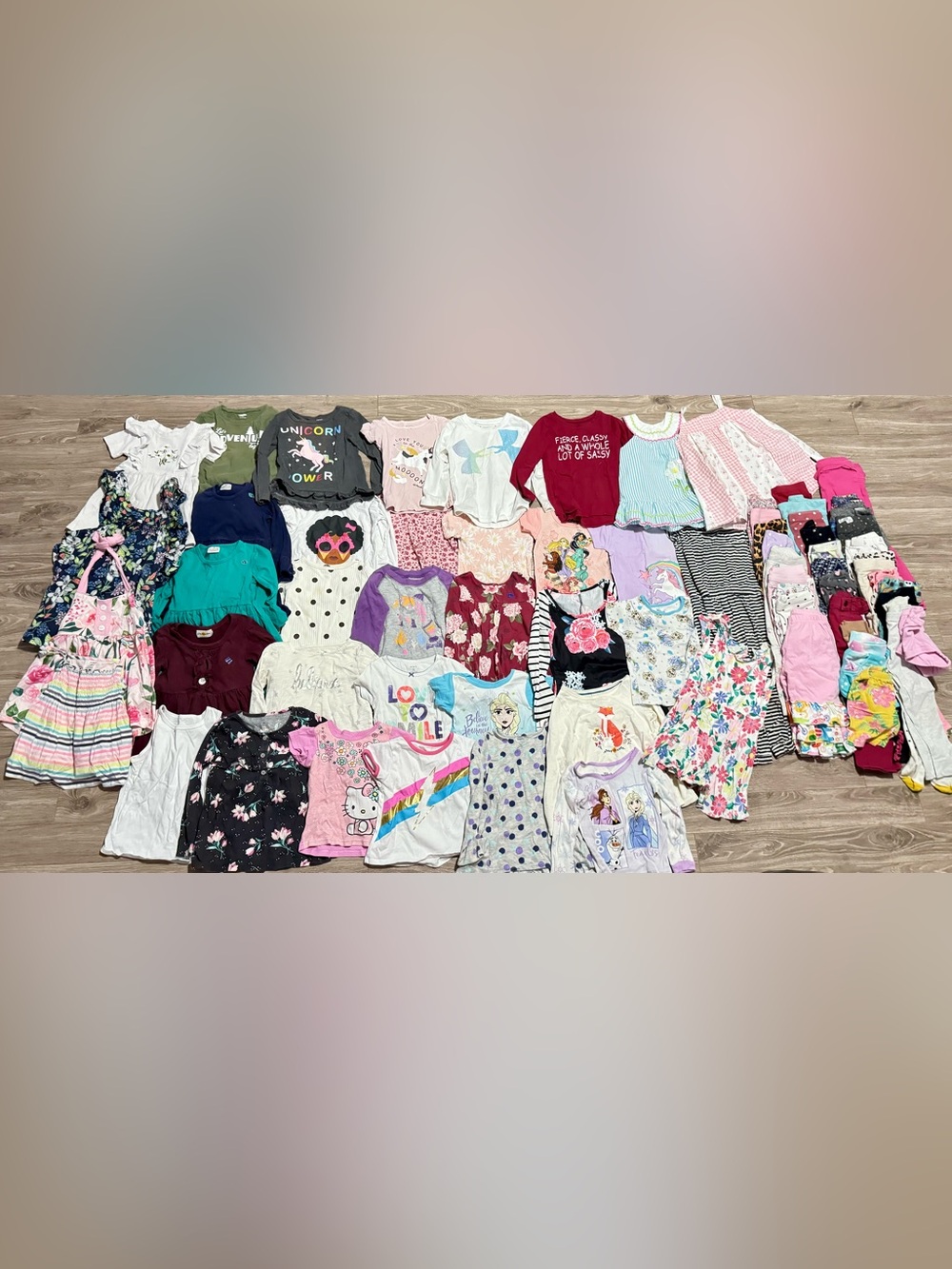 Girls Mixed Graphic & Character Tops - Pink, Purple, White, Red, Black